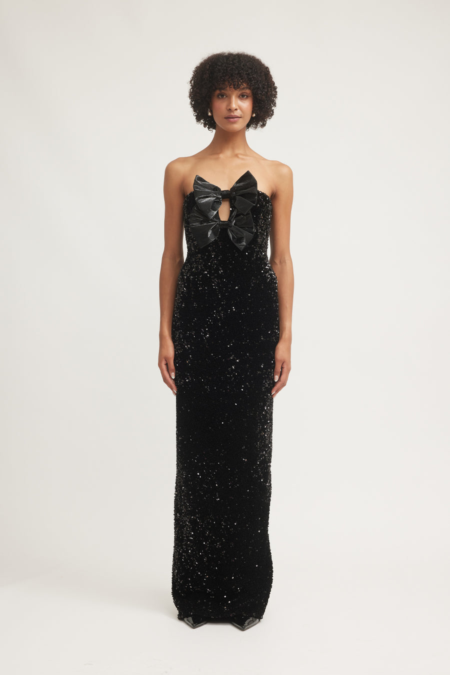 HARLYNNE DRESS - BLACK SEQUIN