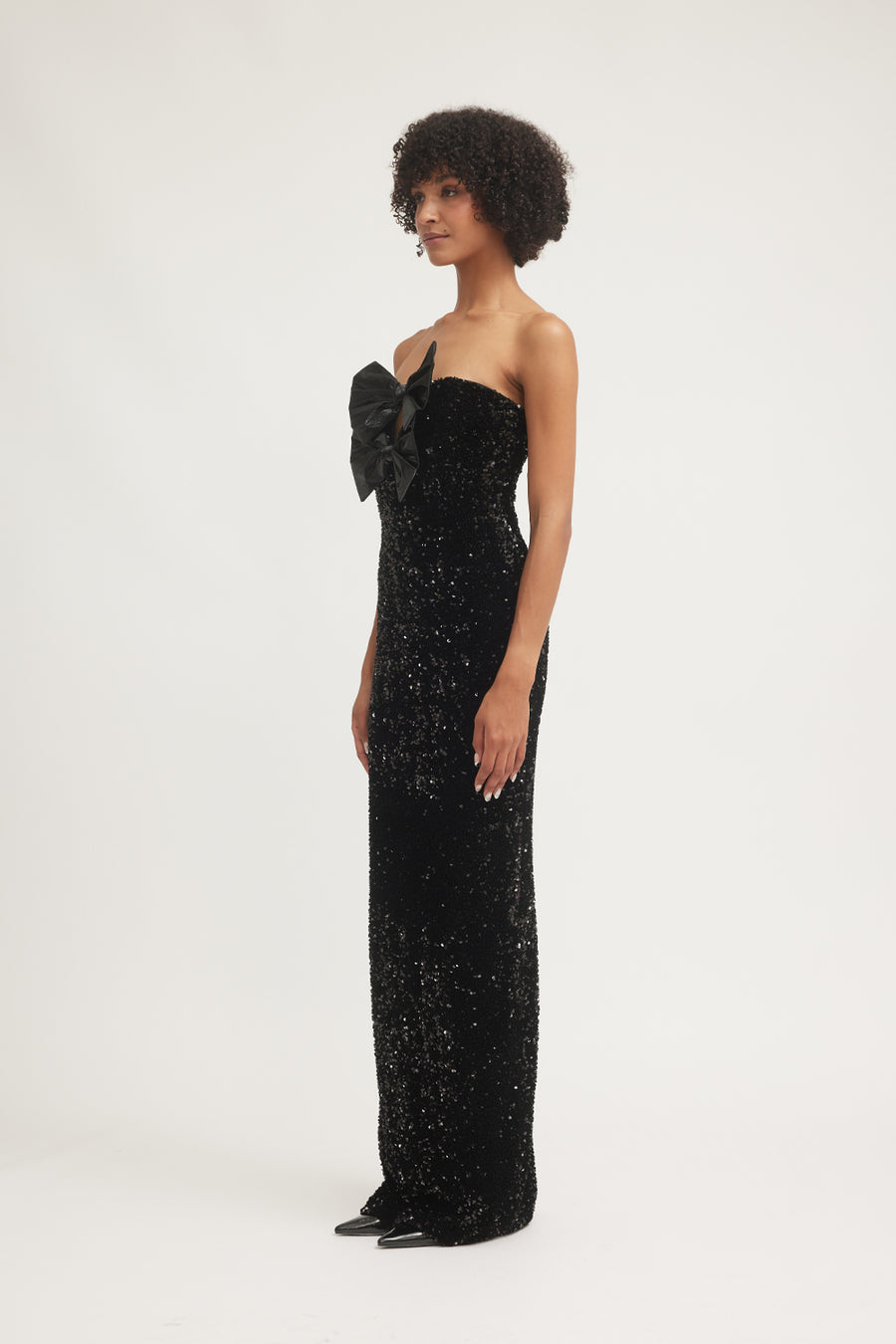 HARLYNNE DRESS - BLACK SEQUIN