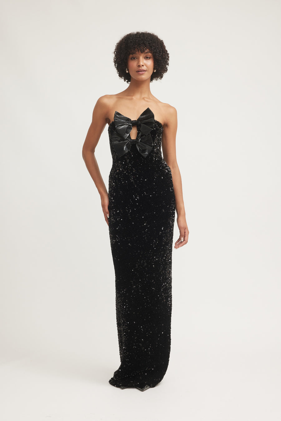 HARLYNNE DRESS - BLACK SEQUIN