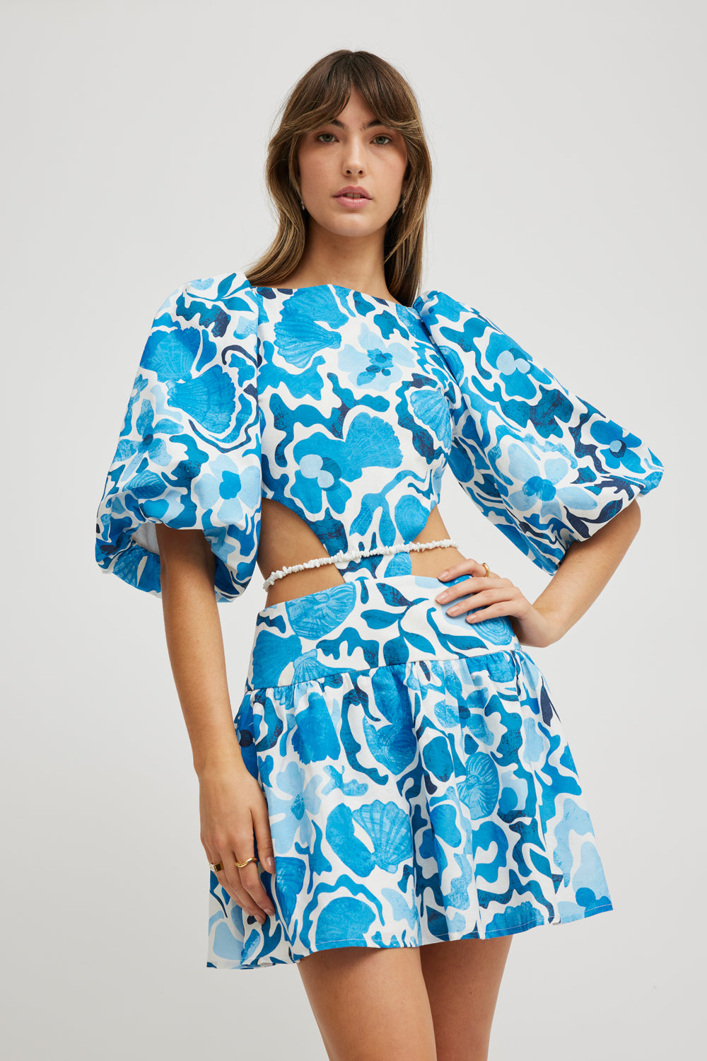 PALMS DRESS - OCEANIC FLORAL – TOJHA