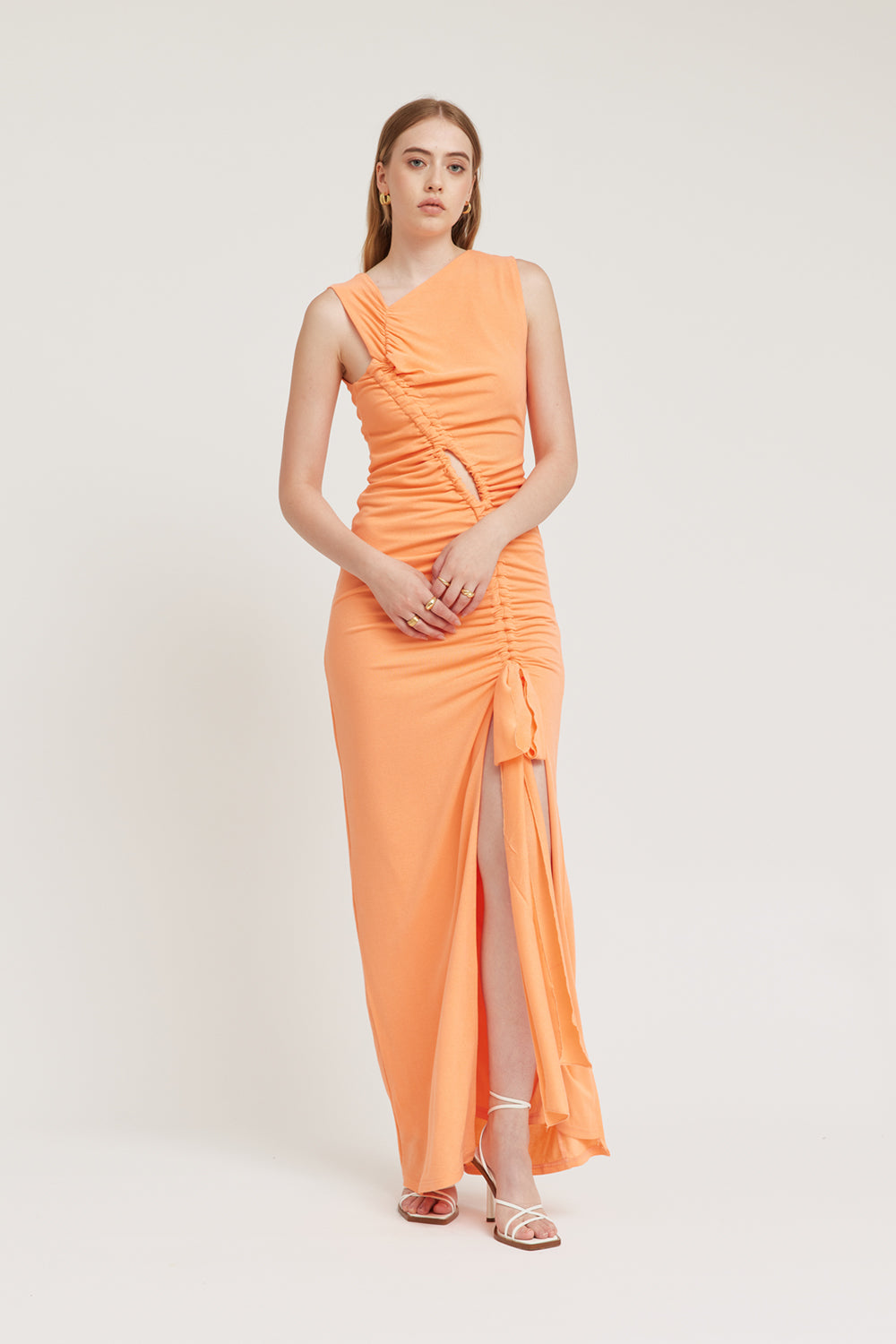 LITA DRESS - CORAL – TOJHA